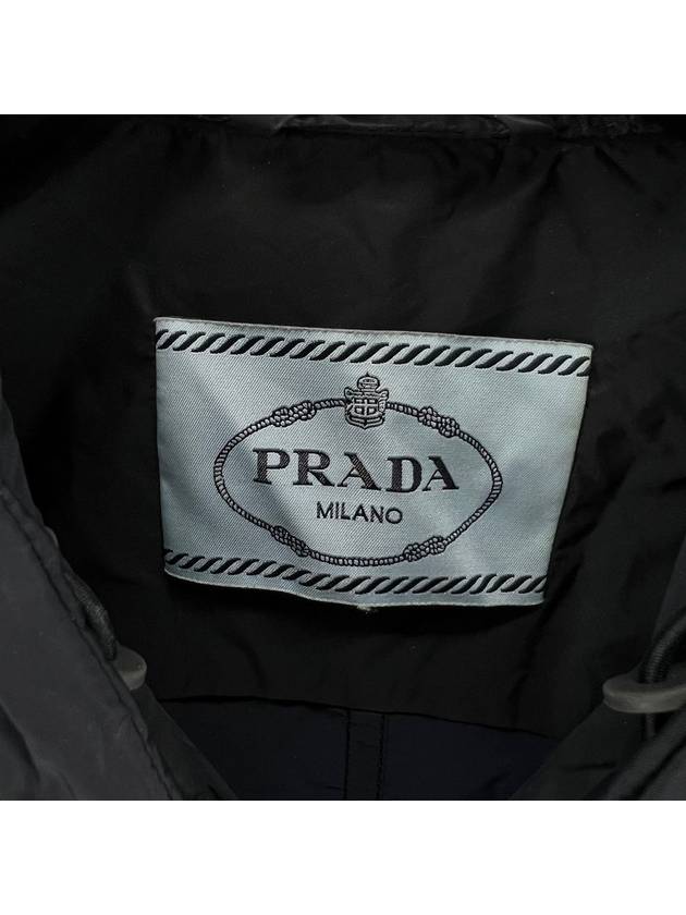 Triangle logo women s windbreaker jacket navy size 38 - PRADA - BALAAN 6