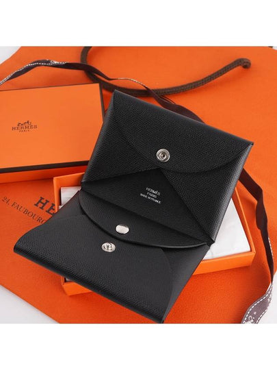 Calvi Duo Compact Card Wallet Black - HERMES - BALAAN 2