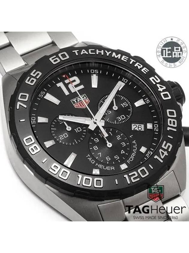 Formula 1 Chrono Quartz 43 MM Metal Watch Black Silver - TAG HEUER - BALAAN 4