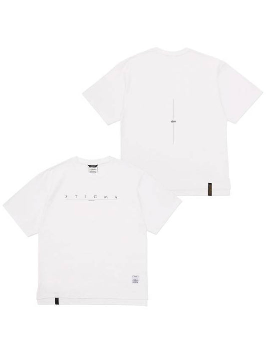 Serif Oversized Short Sleeves T Shirts White - STIGMA - BALAAN 1