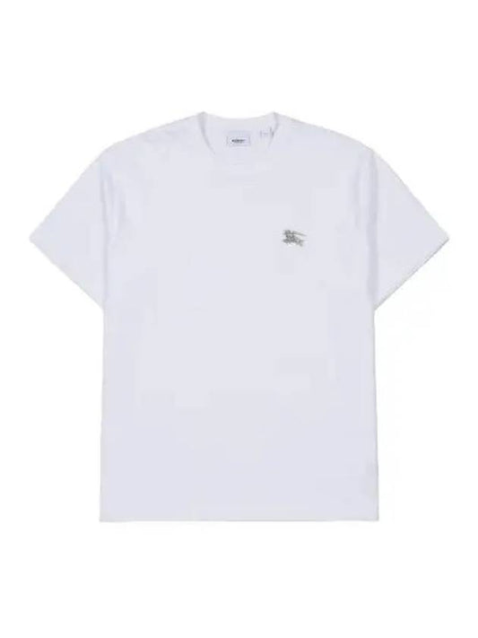 Crystal Cotton Jersey T Shirt White Short Sleeve Tee - BURBERRY - BALAAN 1