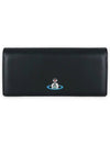 ORB Plaque Foldover Long Wallet Black - VIVIENNE WESTWOOD - BALAAN 1