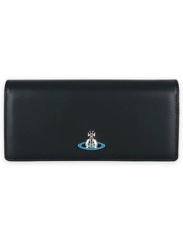 ORB Plaque Foldover Long Wallet Black - VIVIENNE WESTWOOD - BALAAN 1