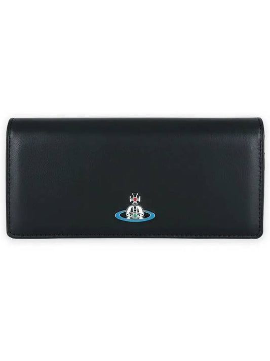 ORB Plaque Foldover Long Wallet Black - VIVIENNE WESTWOOD - BALAAN 1