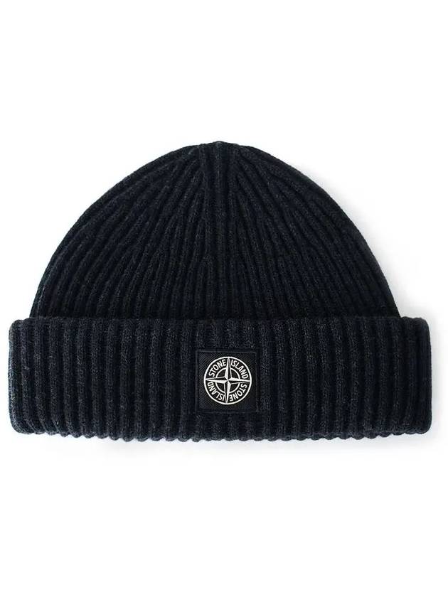 N22C3 Full Rib RWS Wool Beanie Charcoal - STONE ISLAND - BALAAN 1