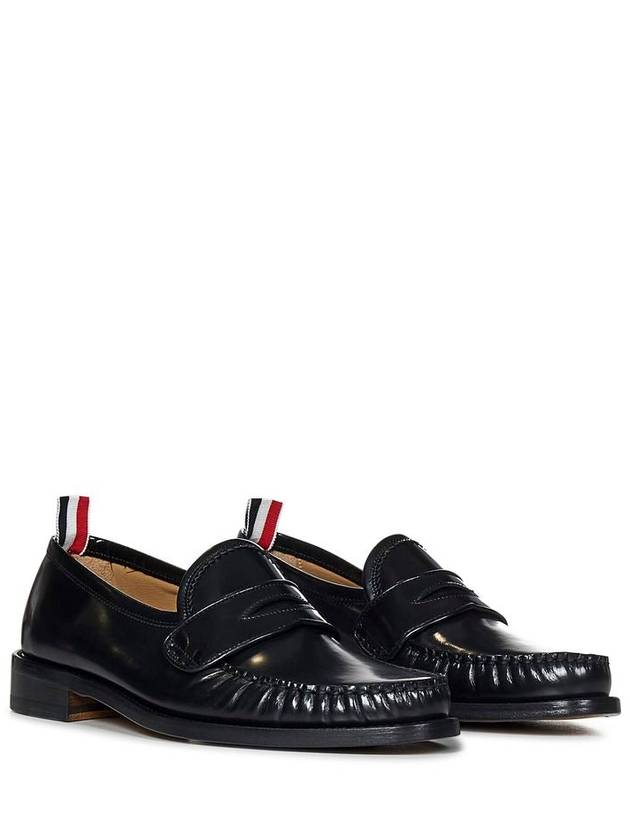 Pleated Leather Penny Loafers Black - THOM BROWNE - BALAAN 6