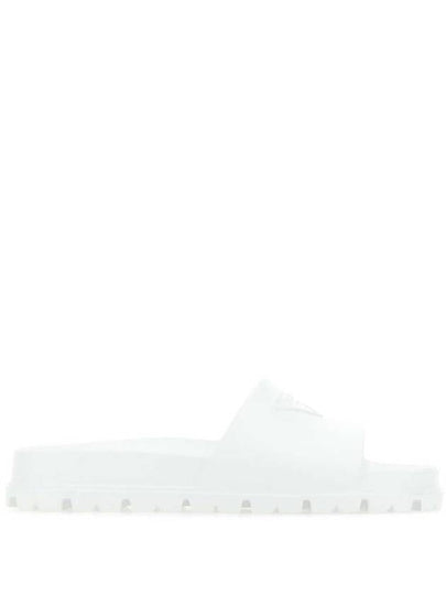 triangle logo rubber slippers white - PRADA - BALAAN 2