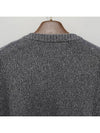 Heart Logo V Neck Cashmere Cardigan Heather Grey - AMI - BALAAN 8