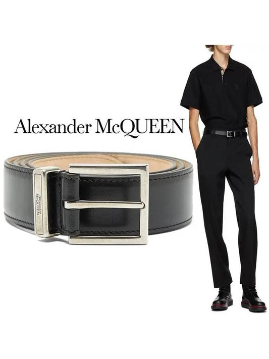 Logo engraved belt 625540 1XI0Y - ALEXANDER MCQUEEN - BALAAN 1