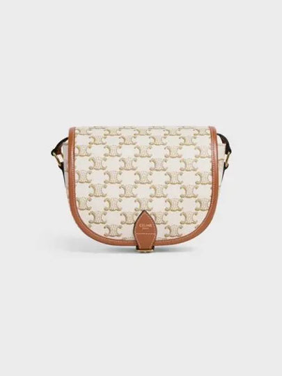 Triomphe Medium Folco Cross Bag White - CELINE - BALAAN 2