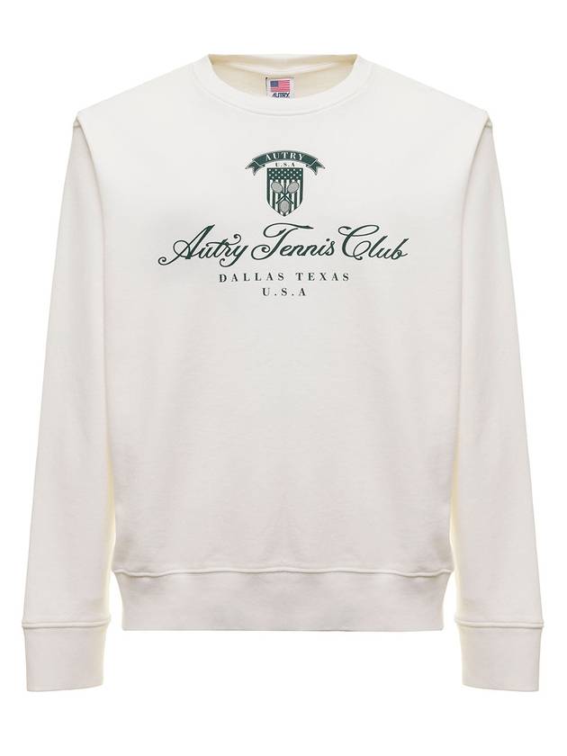 Tennis Club Badge Round Neck Sweatshirt White - AUTRY - BALAAN 1