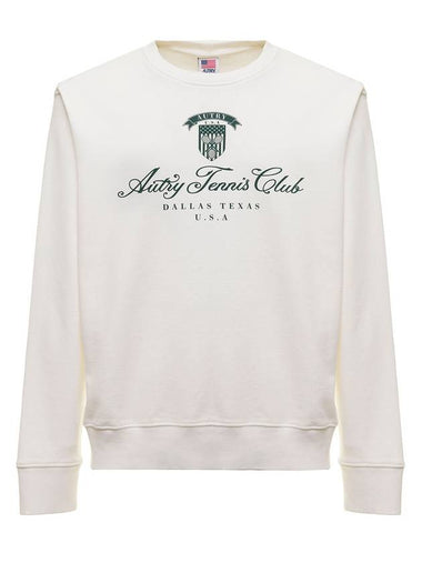 Tennis Club Badge Round Neck Sweatshirt White - AUTRY - BALAAN 1