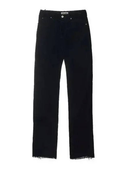 Washed Velvet Straight Pants Black - MIU MIU - BALAAN 2