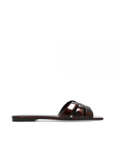 Tribute Tortoiseshell Patent Leather Mules Havana - SAINT LAURENT - BALAAN 2