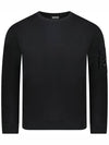 Light Fleece Crew Neck Sweatshirt Black - CP COMPANY - BALAAN 3