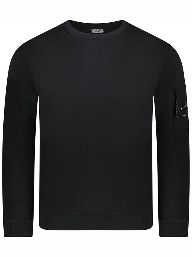 Light Fleece Crew Neck Sweatshirt Black - CP COMPANY - BALAAN 3