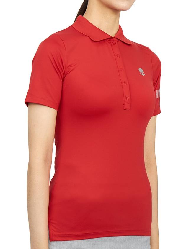 Women's Golf Logo Short Sleeve PK Shirt Red - HYDROGEN - BALAAN 4