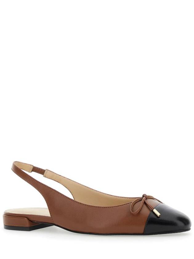 Brown Slingback Ballet Shoes With Cap Toe And Bow Detail In Leather Woman - STUART WEITZMAN - BALAAN 2