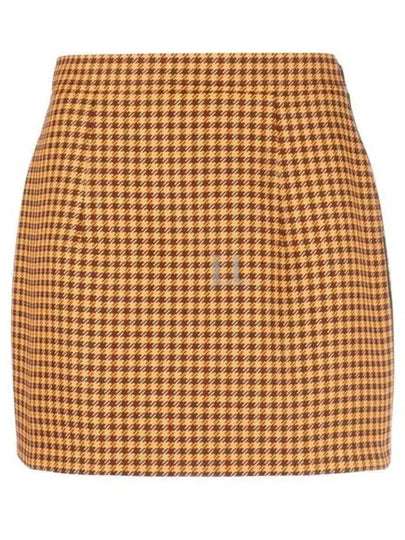 Check Slim Fit Mini H Line Skirt Brown - MARNI - BALAAN 2