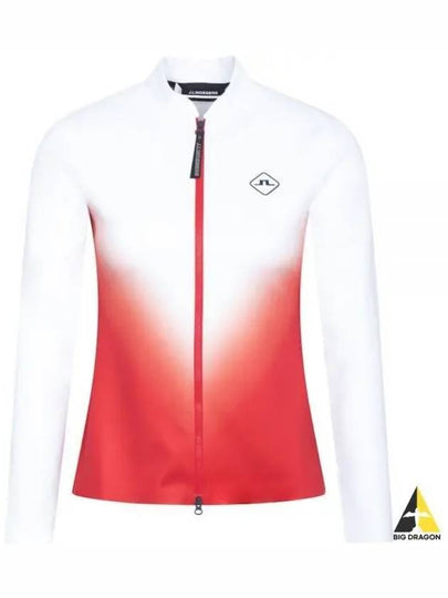 Halo Full Zip Mid Layer Zip Up Jacket White Red - J.LINDEBERG - BALAAN 2