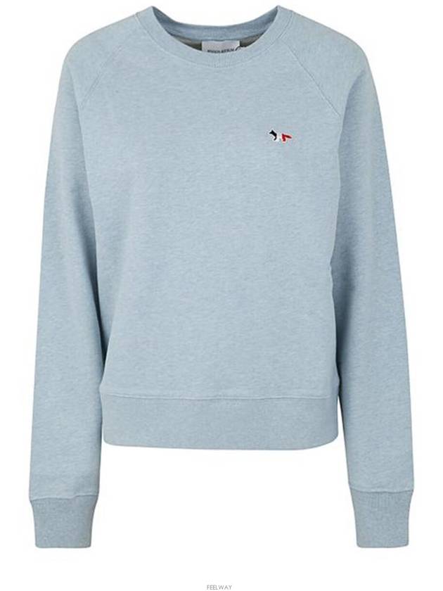 Tricolor Fox Patch Adjusted Sweatshirt Blue - MAISON KITSUNE - BALAAN 3