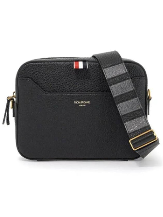 4 Bar Patch Leather Camera Cross Bag Black - THOM BROWNE - BALAAN 2