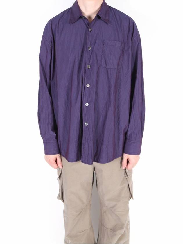 Borrowed Parachute Poplin Long Sleeve Shirt Purple - OUR LEGACY - BALAAN 2