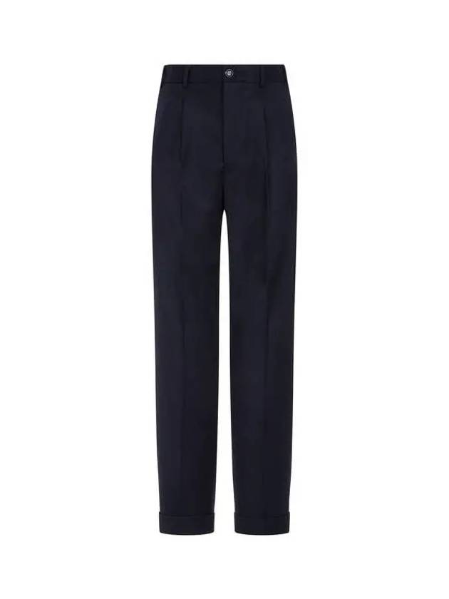 Men s Roll up Hem Criss Wool Pants Navy 270791 - GIORGIO ARMANI - BALAAN 1