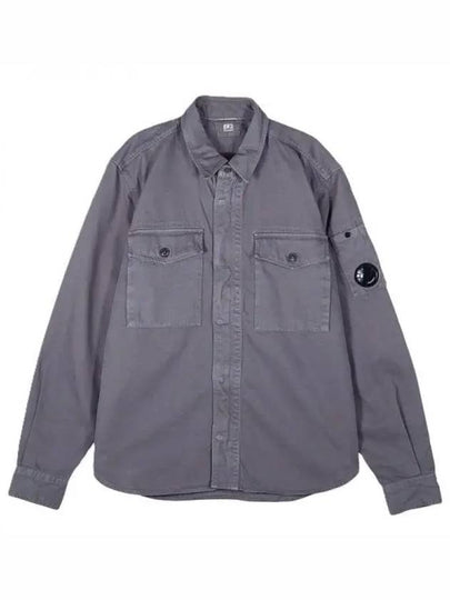 Military Twill Emerald Pocket Long Sleeve Shirt Grey - CP COMPANY - BALAAN 2