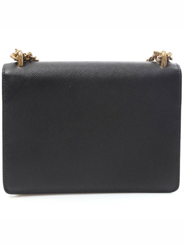 Saffiano Leather Envelope Chain Shoulder Bag Black - PRADA - BALAAN 4