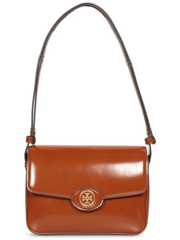 Robinson Spazzolato Convertible Logo Shoulder Bag Marone - TORY BURCH - BALAAN 2