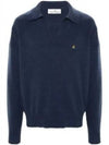 Football Polo Wool Knit Top Navy - VIVIENNE WESTWOOD - BALAAN 2