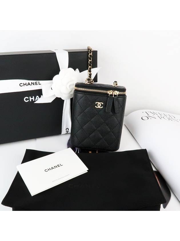 Classic Gold Hardware Small Grained Calfskin Cross Bag Black - CHANEL - BALAAN 10