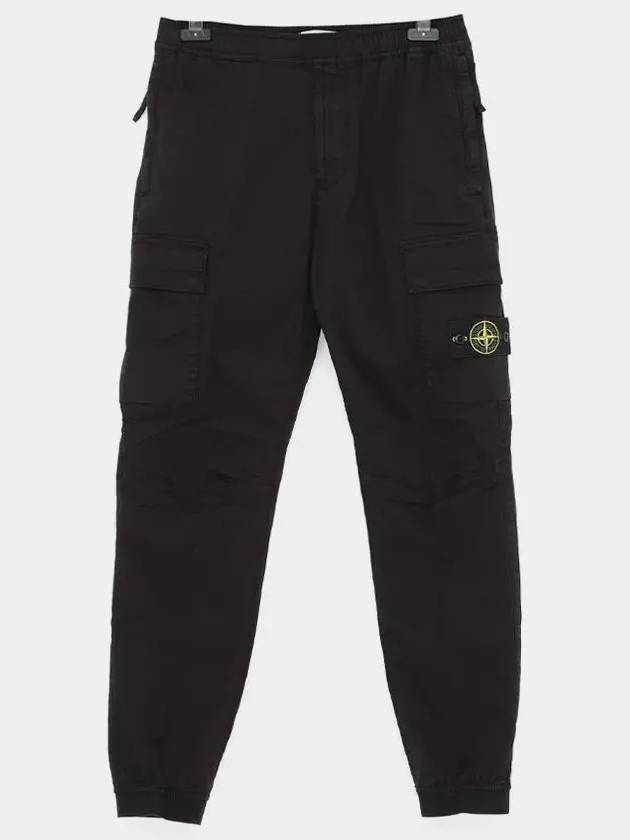 Banding Waist Tapered Cargo Straight Pants Black - STONE ISLAND - BALAAN 3