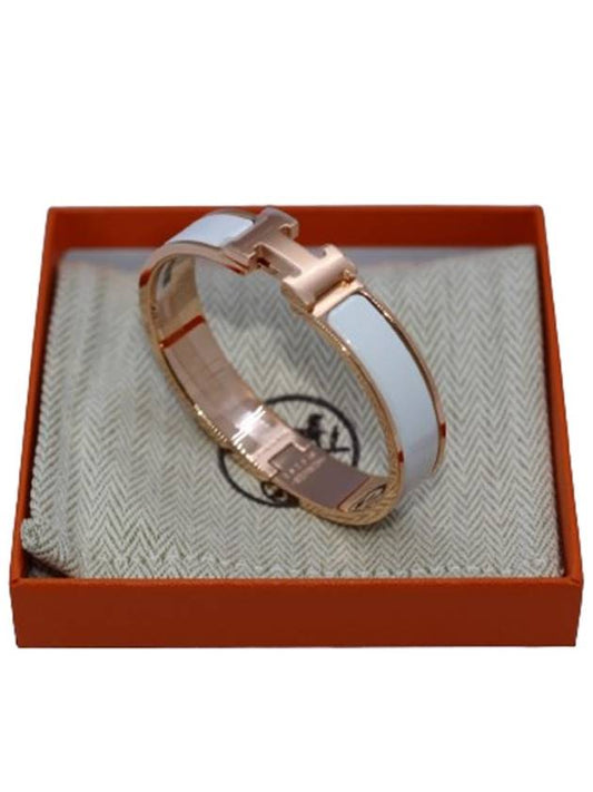 Clic H Bracelet Rose Gold Blanc - HERMES - BALAAN 2