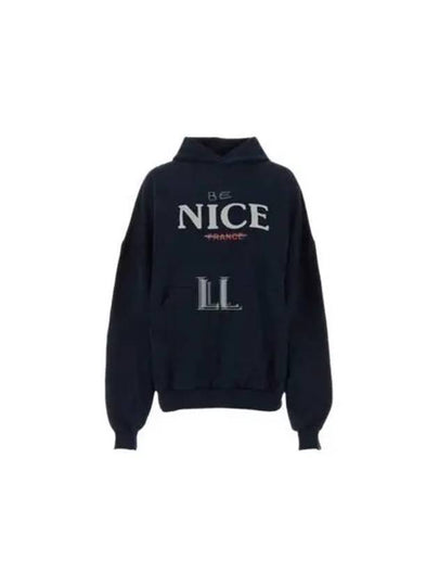 Be Nice Printed Hoodie Navy - BALENCIAGA - BALAAN 2