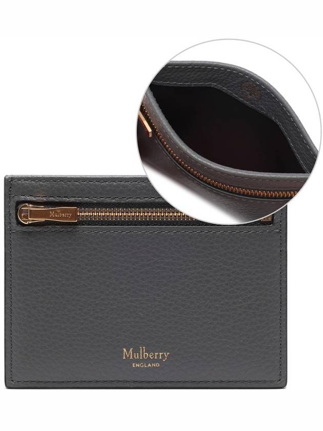 Classic Grain Leather Zipped Card Holder Charcoal - MULBERRY - BALAAN 3