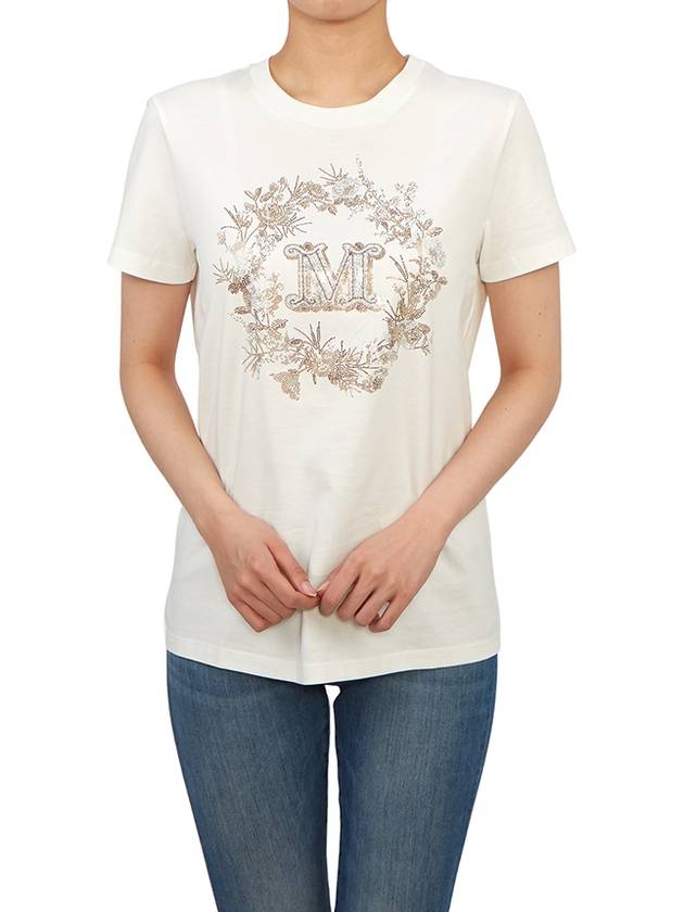 Elmo M Monogram Cotton Short Sleeve T-shirt White - MAX MARA - BALAAN 5