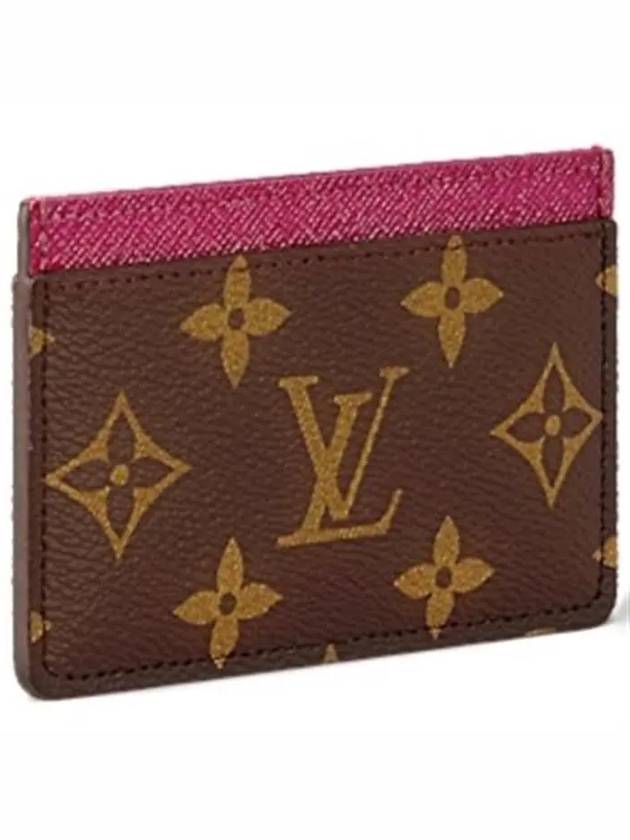 Monogram Card Wallet Fuchsia Brown - LOUIS VUITTON - BALAAN 4