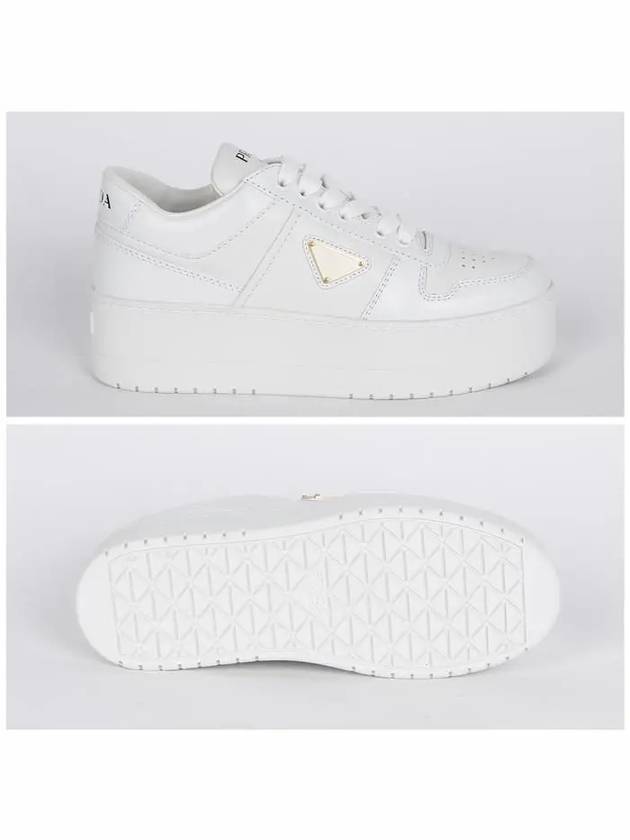 Downtown Bold Leather Low Top Sneakers White - PRADA - BALAAN 4