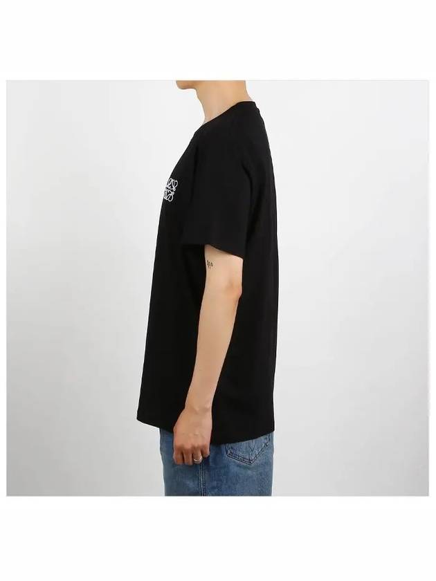 Anagram Crew Neck Cotton Short Sleeve T-Shirt Black - LOEWE - BALAAN 4