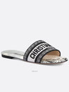 Dway Paris Motif Embroidery Cotton Slippers Black White - DIOR - BALAAN 2