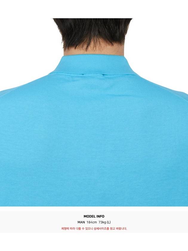 Men's Cotton Polo Shirt Turquoise - DRUMOHR - BALAAN 8