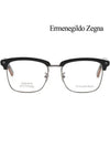 Zegna Glasses Frame EZ5139F 001 Square Lower Gold Frame Half Horn Frame - ERMENEGILDO ZEGNA - BALAAN 3