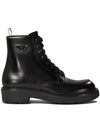 Brushed leather ankle boots black - PRADA - BALAAN 1