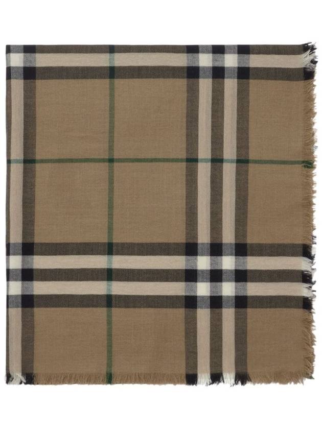 Raw Cut Checked Wool Scarf Brown - BURBERRY - BALAAN 6