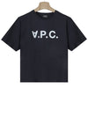 Logo Print Crew Neck Short Sleeve T-Shirt Navy - A.P.C. - BALAAN 2