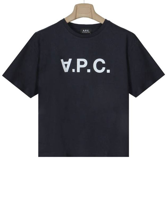 Logo Print Crew Neck Short Sleeve T-Shirt Navy - A.P.C. - BALAAN 2