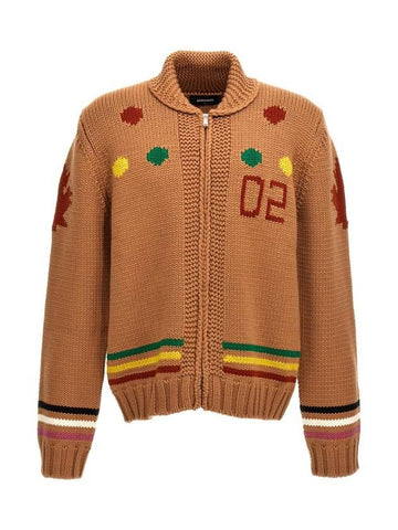 FW 23 24 cardigan jacquard S71HA1216S18374961 - DSQUARED2 - BALAAN 1