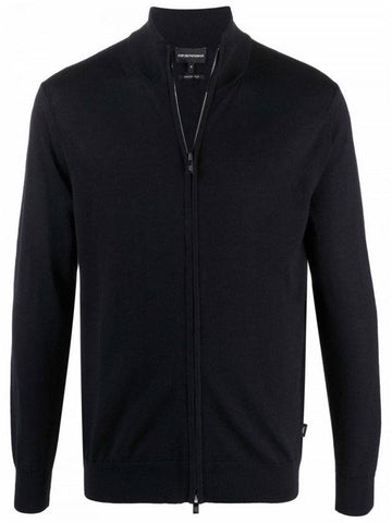 Men's Zip-Up Cardigan Blue - EMPORIO ARMANI - BALAAN 1